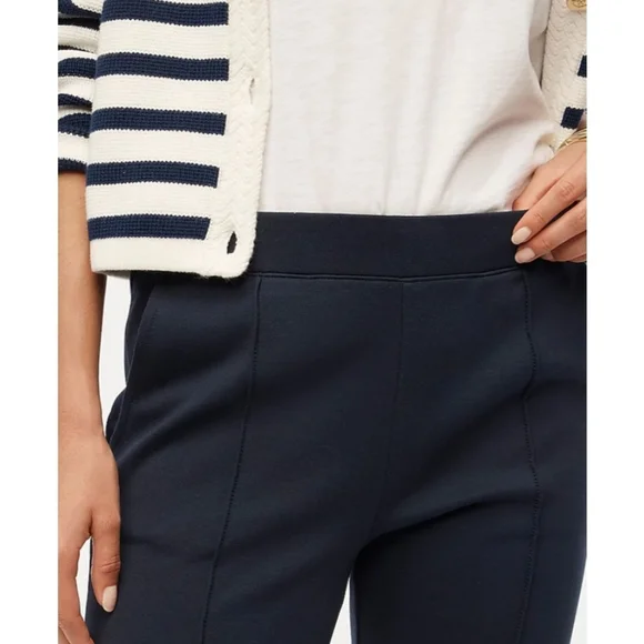 J. Crew navy blue pintucked pull-on ankle cropped pants - Picture 2 of 7